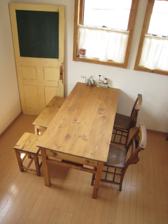 オーダーメイド / side drawer dining TABLE pine # width size order # 5枚目の画像