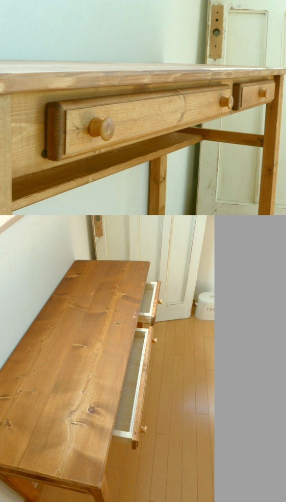 drawers２ DESK pine / w1200 2枚目の画像