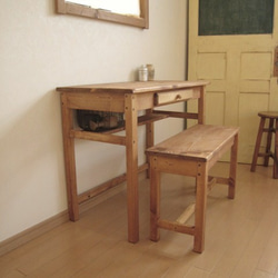 GW限定【 送料無料 】5/6 pm11:59まで drawer DESK ＆ BENCH pine 1枚目の画像