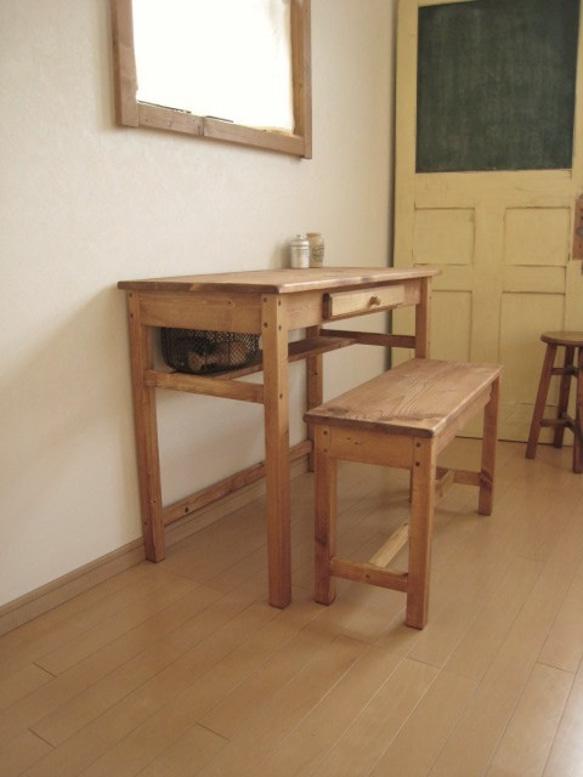 GW限定【 送料無料 】5/6 pm11:59まで drawer DESK ＆ BENCH pine 1枚目の画像