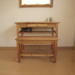 GW限定【 送料無料 】5/6 pm11:59まで drawer DESK ＆ BENCH pine 3枚目の画像