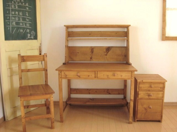 ＃新作・入学＃　STUDY DESK pine　three-piece set　/　 学習机３点セット 8枚目の画像