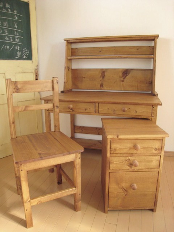 ＃新作・入学＃　STUDY DESK pine　three-piece set　/　 学習机３点セット 10枚目の画像