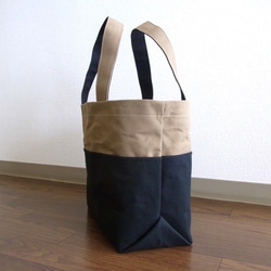 帆布 bicolor tote M (beige × black) 2枚目の画像