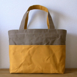 帆布 bicolor tote M (red×brown) 3枚目の画像