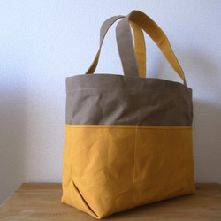 帆布 bicolor tote M (red×brown) 4枚目の画像