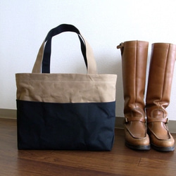 帆布 bicolor tote M (red×brown) 5枚目の画像