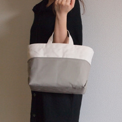 bicolor tote S (kinari×gray) 1枚目の画像