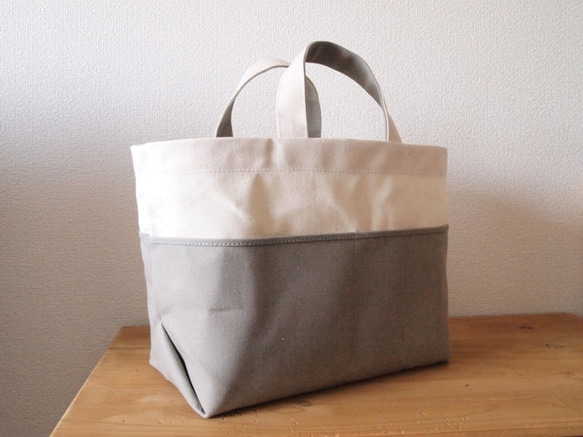 bicolor tote S (kinari×gray) 4枚目の画像