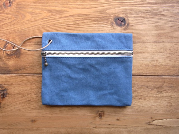 帆布 strap pocket (blue gray) 2枚目の画像