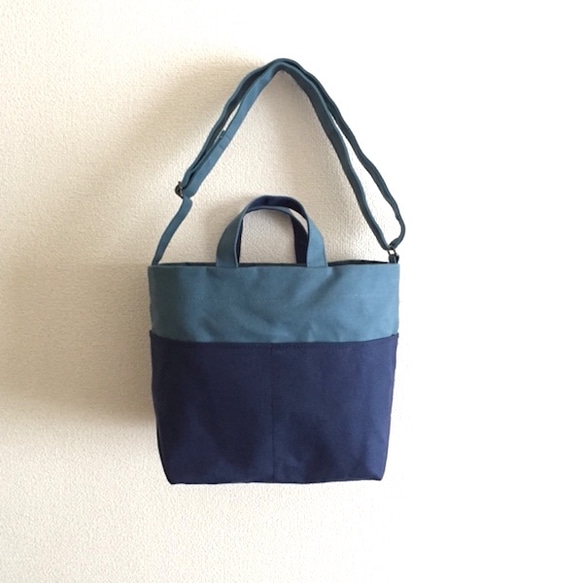 帆布 tebura (blue gray×navy) 1枚目の画像
