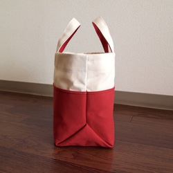 帆布 bicolor tote S (kinari × red) 2枚目の画像