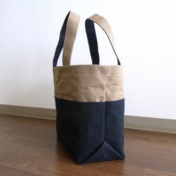 帆布 bicolor tote M (beige × black) 2枚目の画像
