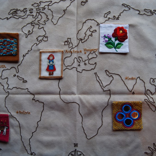 刺繍世界地図 World Map その他アート UROCO 通販 2121042 刺繍世界地図 World Map その他アート UROCO 通販 2121042