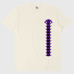 紫色編み上げ/lace-up/ゴシック風Tシャツ綿100%【男女兼用】 2枚目の画像