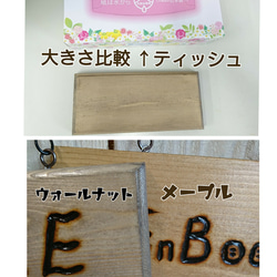 超ミニポットつき焼き文字木製表札  お名前10文字まで無料で焼き入れ♪  多肉植物もおまけします♪ 4枚目の画像