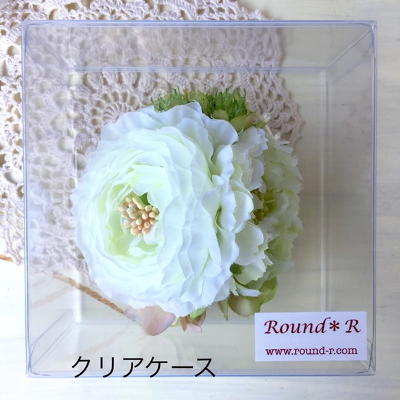 髙⭕️コサージュ ラナンキュラス 紫陽花 ホワイト セレモニー 結婚式 入学式 プレゼント 5枚目の画像