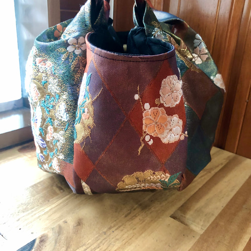 着物帯リメイク まんまる可愛い手提げバッグ その他バッグ 桜桃 通販