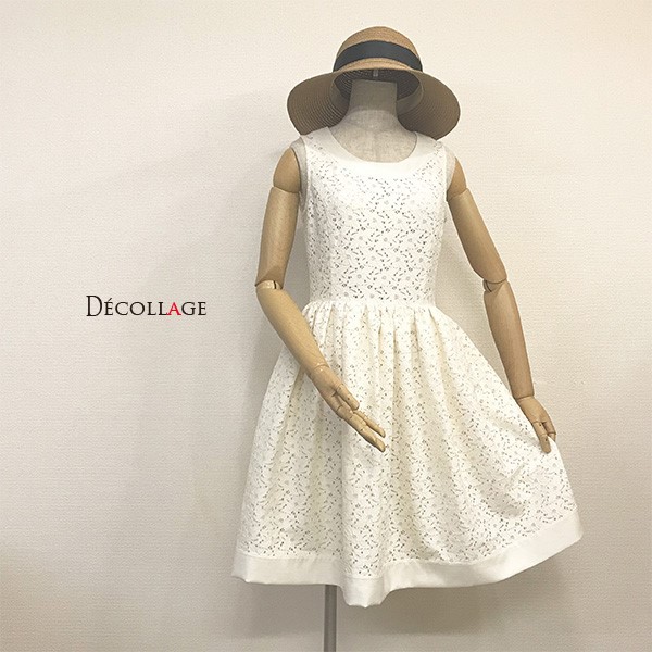 ♥上質コットン　総レース　ギャザーワンピース♥ 18,000円