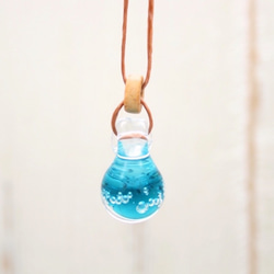 Blue sea, Aqua drop of glass pendant 第2張的照片