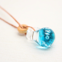 Blue sea, Aqua drop of glass pendant 第1張的照片