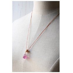 Strawberry pop soda, pink, Aqua drop of glass pendant 第3張的照片