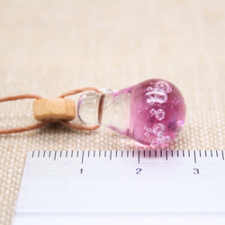 Strawberry pop soda, pink, Aqua drop of glass pendant 第4張的照片
