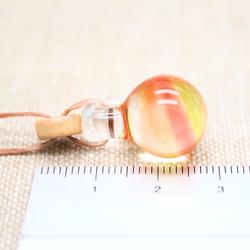 Bee-dama, Marble, orange, Aqua drop of glass pendant 第4張的照片