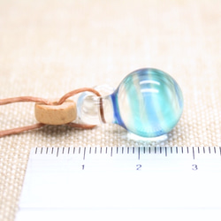 Bee-dama, Marble, light blue, Aqua drop of glass pendant 第4張的照片