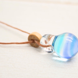Bee-dama, Marble, light blue, Aqua drop of glass pendant 第1張的照片