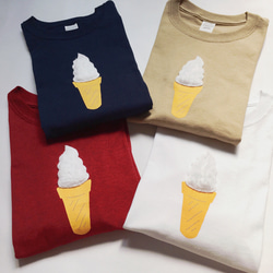 【完売】〔ゆるり〕ほわほわソフトクリームＴシャツ〔ホワイト〕 5枚目の画像