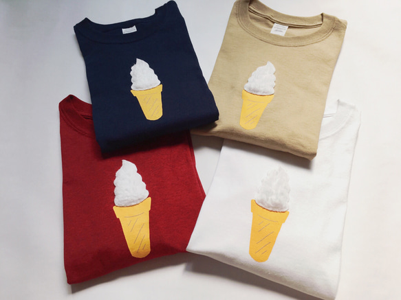 【完売】〔ゆるり〕ほわほわソフトクリームＴシャツ〔ホワイト〕 5枚目の画像