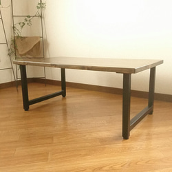 【再販】アンティーク風 iron×wood table・鉄脚テーブル  size W900×D500×H380 1枚目の画像