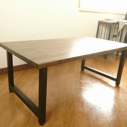 【再販】アンティーク風 iron×wood table・鉄脚テーブル  size W900×D500×H380 3枚目の画像