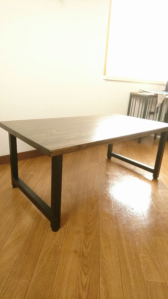 【再販】アンティーク風 iron×wood table・鉄脚テーブル  size W900×D500×H380 3枚目の画像