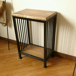 【北欧風iron×wood side table3】ミニシェルフ 1枚目の画像