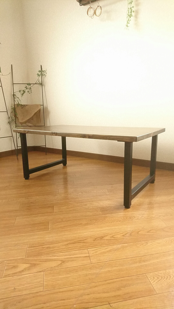 【アンティーク風 iron×wood table】鉄脚テーブル W120cm×D60cm×H38cm 1枚目の画像