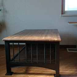 【北欧風鉄脚リビング テーブル】ローテーブル／90cm×55cm 3枚目の画像