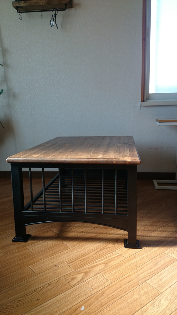 【北欧風鉄脚リビング テーブル】ローテーブル／90cm×55cm 3枚目の画像