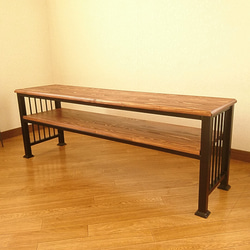 【北欧風アイアン&ウッドTVボード✨】90cm×32cm 2枚目の画像