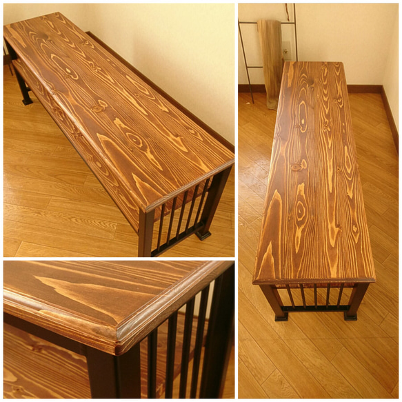 【北欧風アイアン&ウッドTVボード✨】90cm×32cm 3枚目の画像