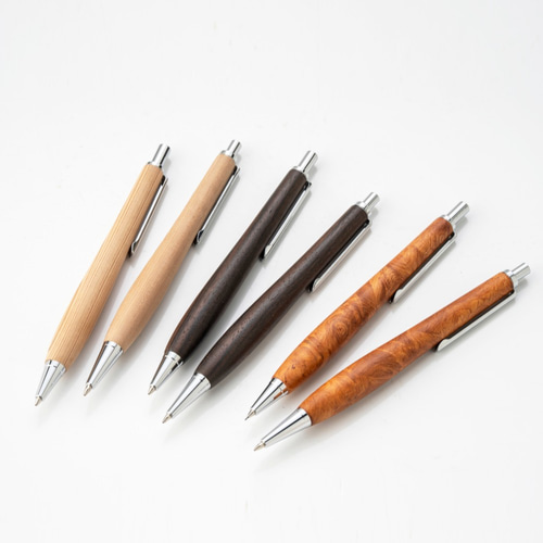 花梨こぶ杢の木製ボールペン 本体 木製ケース付き Shape Pen / 木製ボールペン 花梨こぶ杢 / かりん 縁起木 SB1511