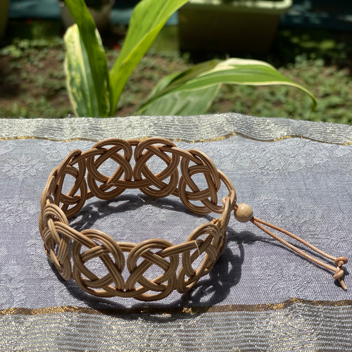 ラタン(藤)の淡路結びのバングル 珈琲