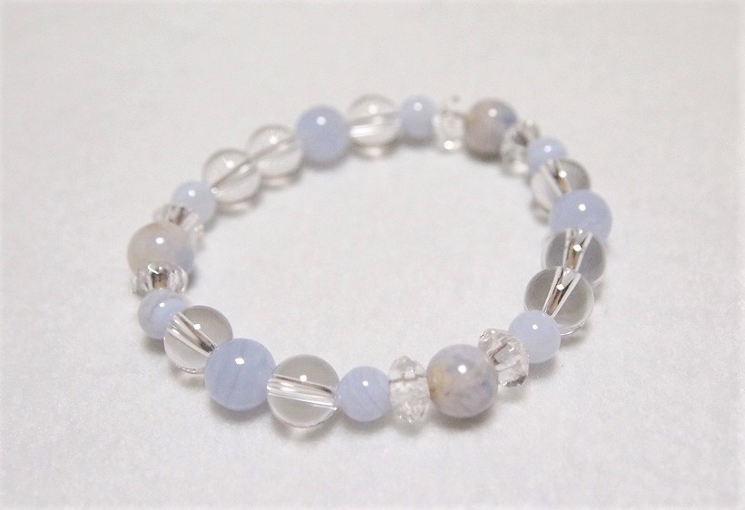 癒しのオルゴナイト❤️ロシアンアマゾナイト＋ブルーレースアゲートのハート型♡ アマゾナイト ブルーアゲート 天然石パワーストーンブレスレット