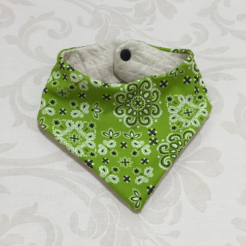 No.4 バンダナスタイ（黄緑） スタイ・よだれかけ smile 通販 2442714