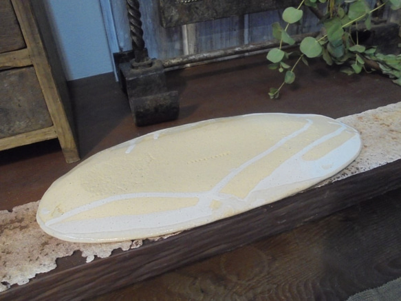 『モダン加飾楕円皿』パスタ皿カレー皿サンマ皿盛り皿 2枚目の画像