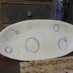 『モダン加飾楕円皿』パスタ皿カレー皿サンマ皿盛り皿 3枚目の画像