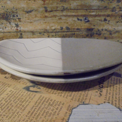 『モダン加飾楕円小皿』豆皿漬物皿銘々皿取り皿菓子皿 5枚目の画像