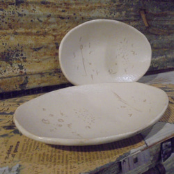 『モダン加飾楕円小皿』豆皿漬物皿銘々皿取り皿菓子皿 3枚目の画像