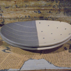 『モダン加飾楕円小皿』豆皿漬物皿銘々皿取り皿菓子皿 4枚目の画像